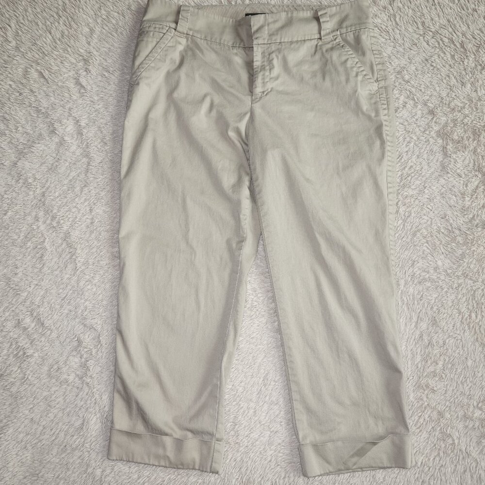 Women's Size 12 Eddie Bauer Mercer Fit Khaki Capris, 24" Inseam, Like New